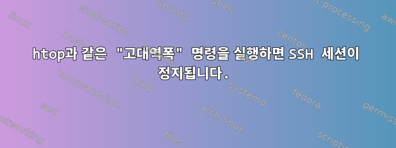 htop과 같은 "고대역폭" 명령을 실행하면 SSH 세션이 정지됩니다.