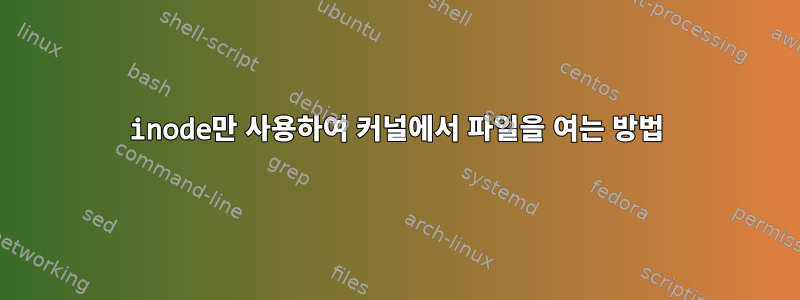 inode만 사용하여 커널에서 파일을 여는 방법