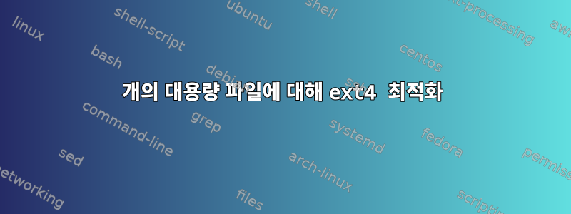 1개의 대용량 파일에 대해 ext4 최적화