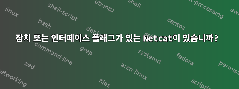 장치 또는 인터페이스 플래그가 있는 Netcat이 있습니까?