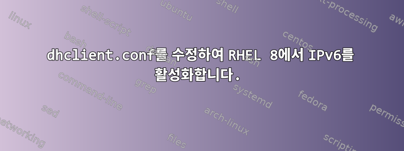 dhclient.conf를 수정하여 RHEL 8에서 IPv6를 활성화합니다.