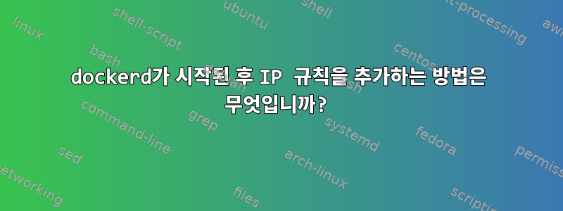 dockerd가 시작된 후 IP 규칙을 추가하는 방법은 무엇입니까?