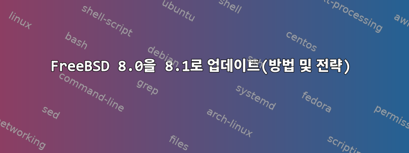 FreeBSD 8.0을 8.1로 업데이트(방법 및 전략)