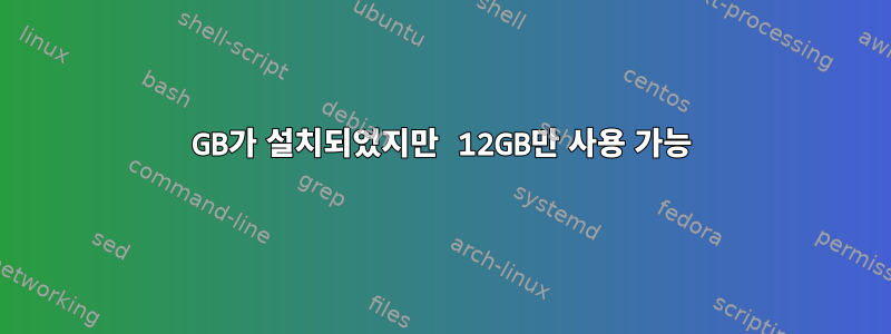 16GB가 설치되었지만 12GB만 사용 가능