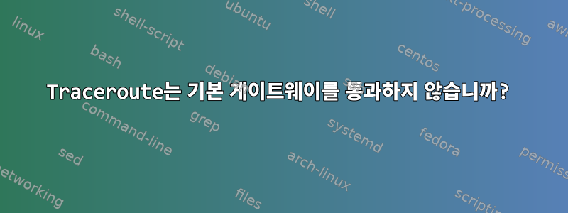 Traceroute는 기본 게이트웨이를 통과하지 않습니까?