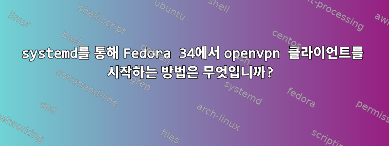 systemd를 통해 Fedora 34에서 openvpn 클라이언트를 시작하는 방법은 무엇입니까?