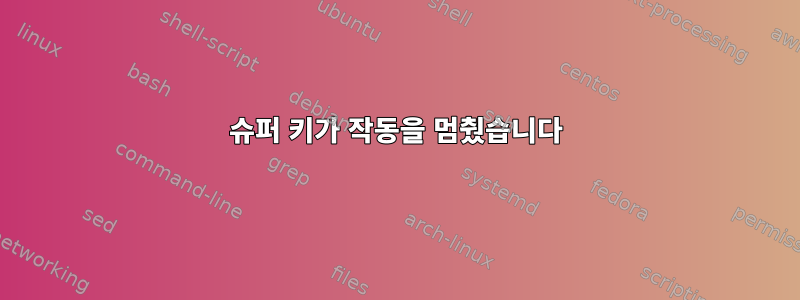 슈퍼 키가 작동을 멈췄습니다