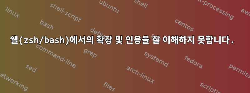 쉘(zsh/bash)에서의 확장 및 인용을 잘 이해하지 못합니다.