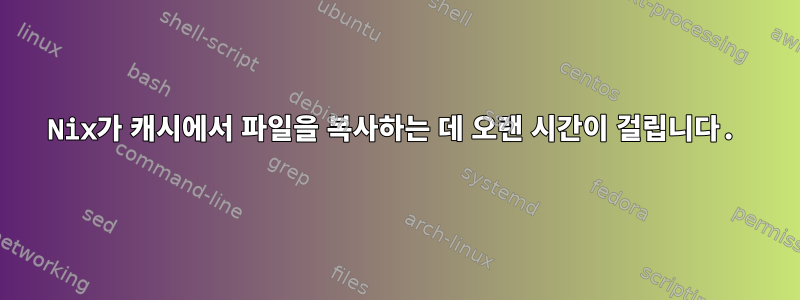 Nix가 캐시에서 파일을 복사하는 데 오랜 시간이 걸립니다.