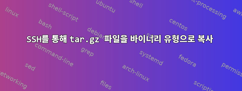 SSH를 통해 tar.gz 파일을 바이너리 유형으로 복사