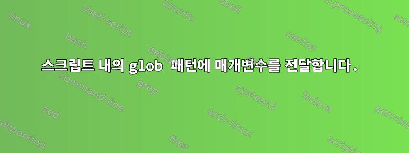 스크립트 내의 glob 패턴에 매개변수를 전달합니다.