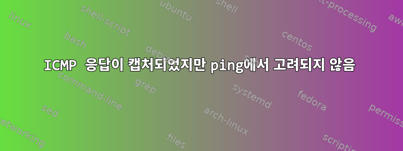 ICMP 응답이 캡처되었지만 ping에서 고려되지 않음