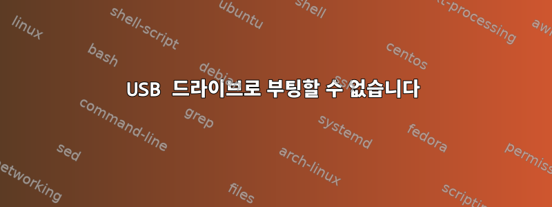 USB 드라이브로 부팅할 수 없습니다