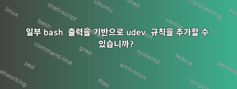 일부 bash 출력을 기반으로 udev 규칙을 추가할 수 있습니까?