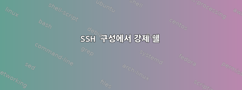 SSH 구성에서 강제 쉘