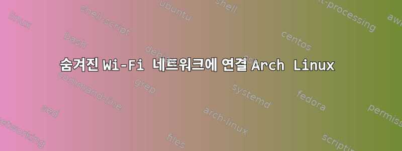 숨겨진 Wi-Fi 네트워크에 연결 Arch Linux