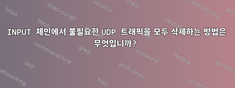 INPUT 체인에서 불필요한 UDP 트래픽을 모두 삭제하는 방법은 무엇입니까?