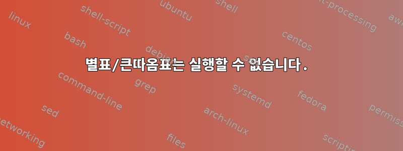 별표/큰따옴표는 실행할 수 없습니다.