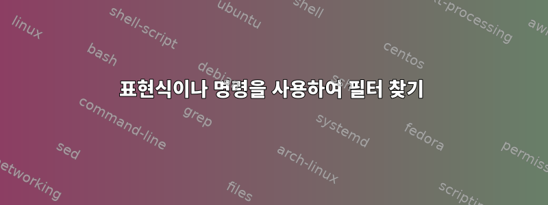 표현식이나 명령을 사용하여 필터 찾기