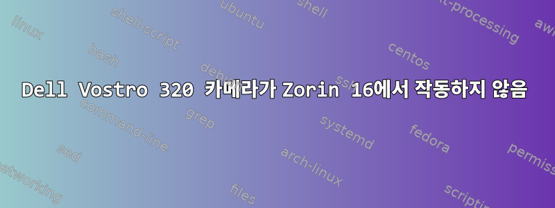 Dell Vostro 320 카메라가 Zorin 16에서 작동하지 않음