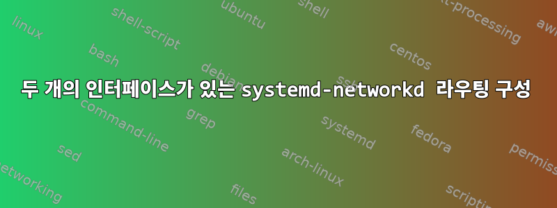 두 개의 인터페이스가 있는 systemd-networkd 라우팅 구성