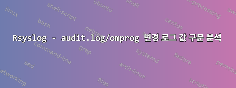 Rsyslog - audit.log/omprog 변경 로그 값 구문 분석