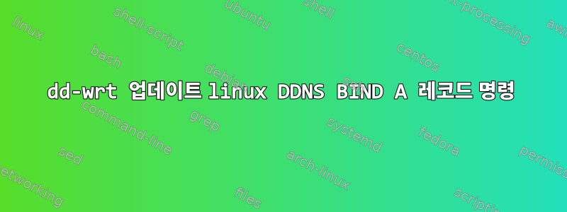 dd-wrt 업데이트 linux DDNS BIND A 레코드 명령