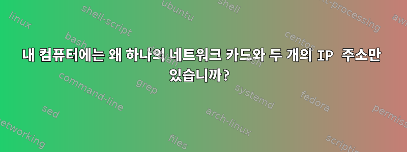 내 컴퓨터에는 왜 하나의 네트워크 카드와 두 개의 IP 주소만 있습니까?