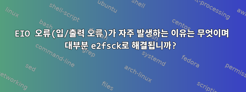 EIO 오류(입/출력 오류)가 자주 발생하는 이유는 무엇이며 대부분 e2fsck로 해결됩니까?