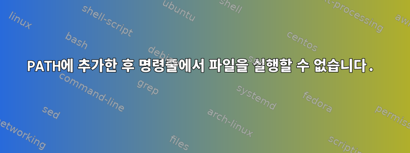 PATH에 추가한 후 명령줄에서 파일을 실행할 수 없습니다.