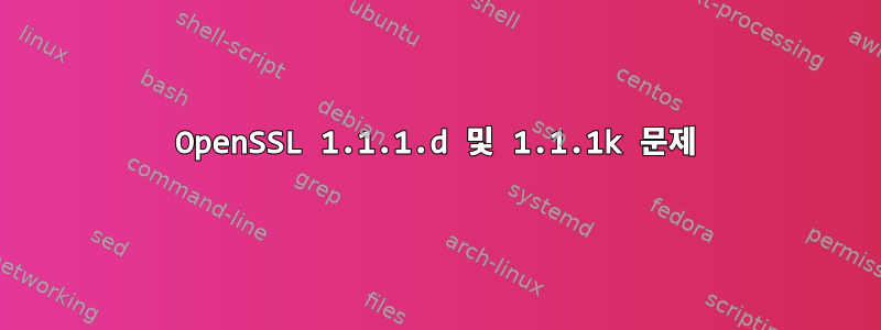 OpenSSL 1.1.1.d 및 1.1.1k 문제