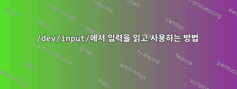 /dev/input/에서 입력을 읽고 사용하는 방법