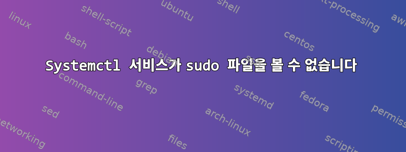 Systemctl 서비스가 sudo 파일을 볼 수 없습니다