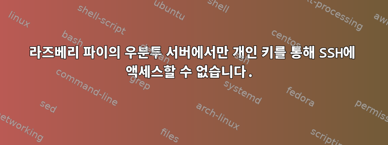 라즈베리 파이의 우분투 서버에서만 개인 키를 통해 SSH에 액세스할 수 없습니다.