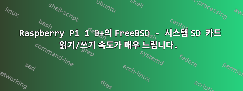 Raspberry Pi 1 B+의 FreeBSD - 시스템 SD 카드 읽기/쓰기 속도가 매우 느립니다.