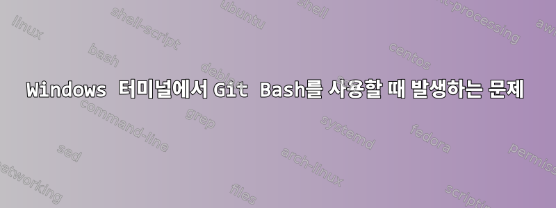 Windows 터미널에서 Git Bash를 사용할 때 발생하는 문제