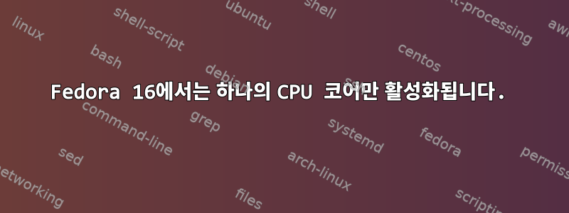 Fedora 16에서는 하나의 CPU 코어만 활성화됩니다.