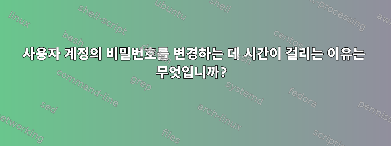 사용자 계정의 비밀번호를 변경하는 데 시간이 걸리는 이유는 무엇입니까?