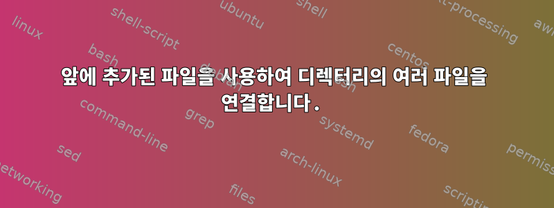 앞에 추가된 파일을 사용하여 디렉터리의 여러 파일을 연결합니다.