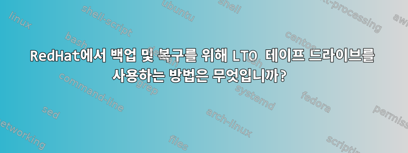 RedHat에서 백업 및 복구를 위해 LTO 테이프 드라이브를 사용하는 방법은 무엇입니까?