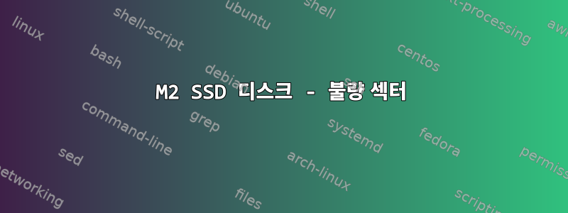 M2 SSD 디스크 - 불량 섹터