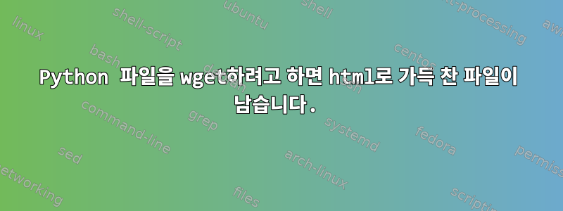 Python 파일을 wget하려고 하면 html로 가득 찬 파일이 남습니다.