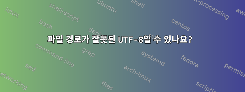 파일 경로가 잘못된 UTF-8일 수 있나요?