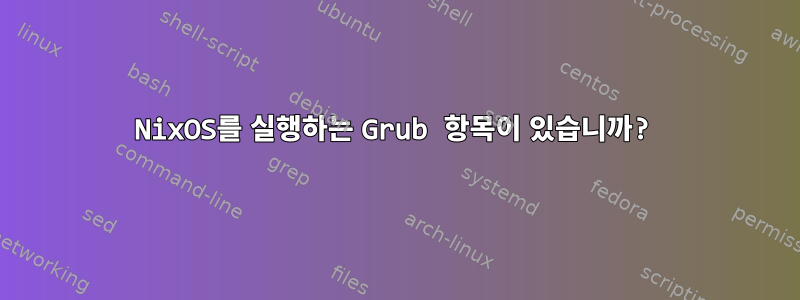 NixOS를 실행하는 Grub 항목이 있습니까?