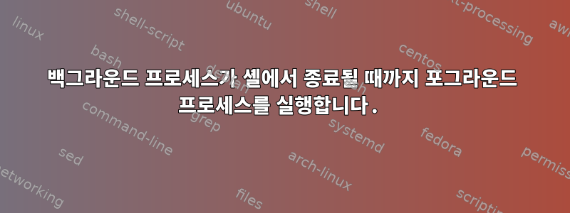 백그라운드 프로세스가 셸에서 종료될 때까지 포그라운드 프로세스를 실행합니다.