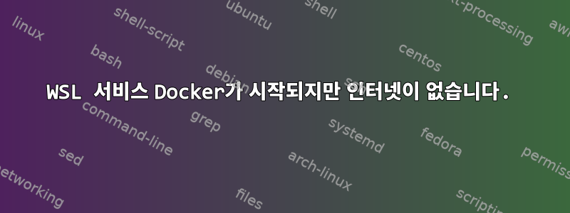 WSL 서비스 Docker가 시작되지만 인터넷이 없습니다.