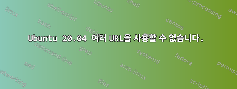 Ubuntu 20.04 여러 URL을 사용할 수 없습니다.