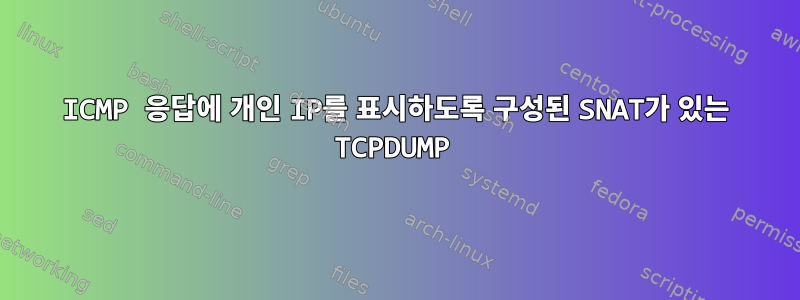 ICMP 응답에 개인 IP를 표시하도록 구성된 SNAT가 있는 TCPDUMP