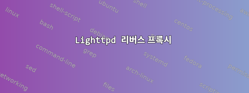 Lighttpd 리버스 프록시