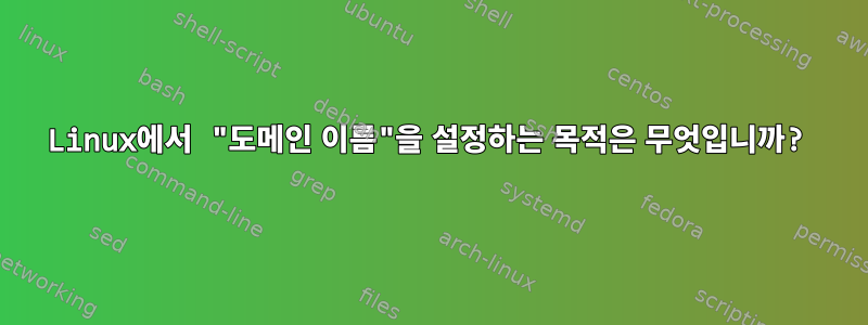 Linux에서 "도메인 이름"을 설정하는 목적은 무엇입니까?